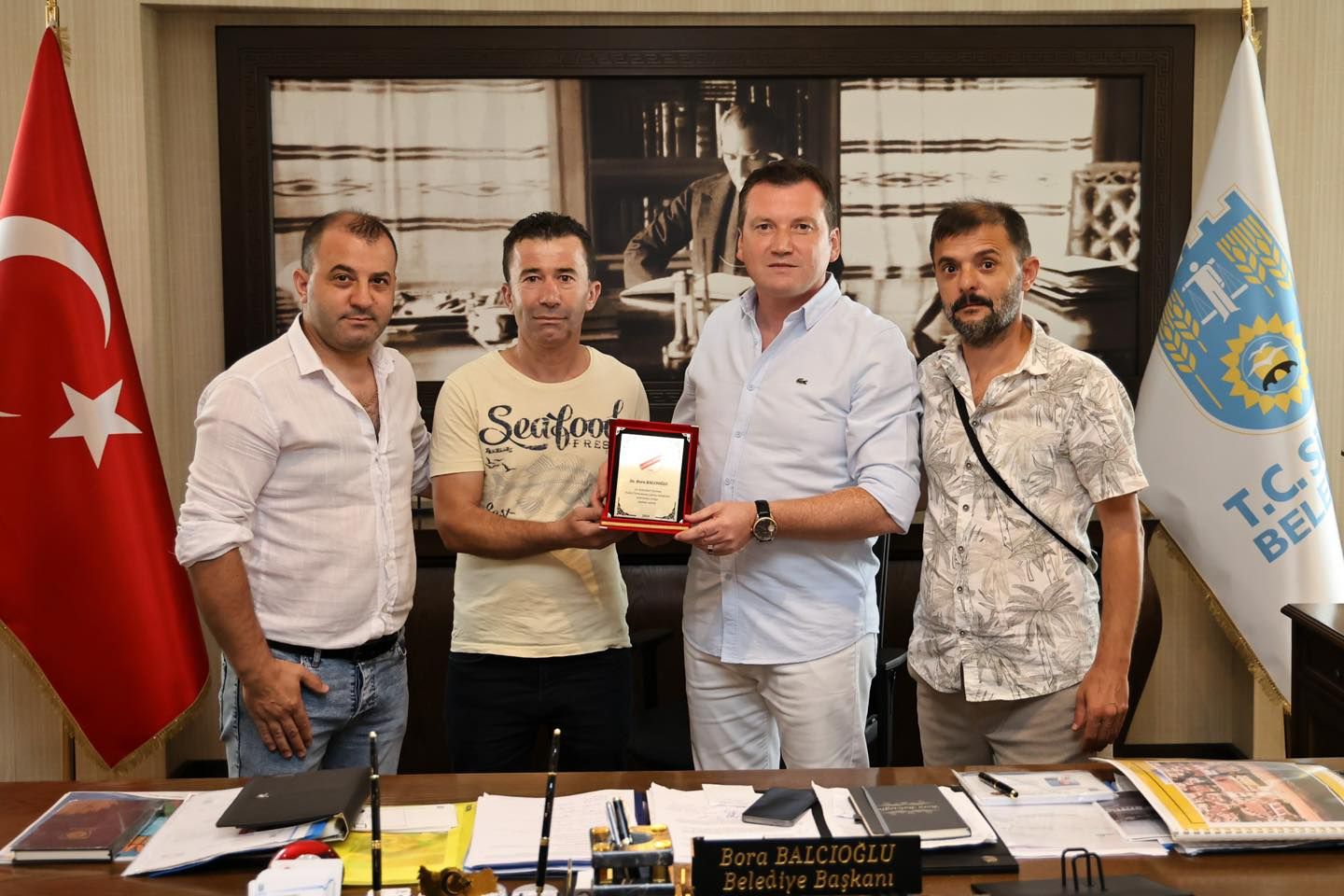 Başkan Balcıoğlu, Gazitepespor Başkanı ve Yönetim Kurulu Üyelerini Makamında Ağırladı