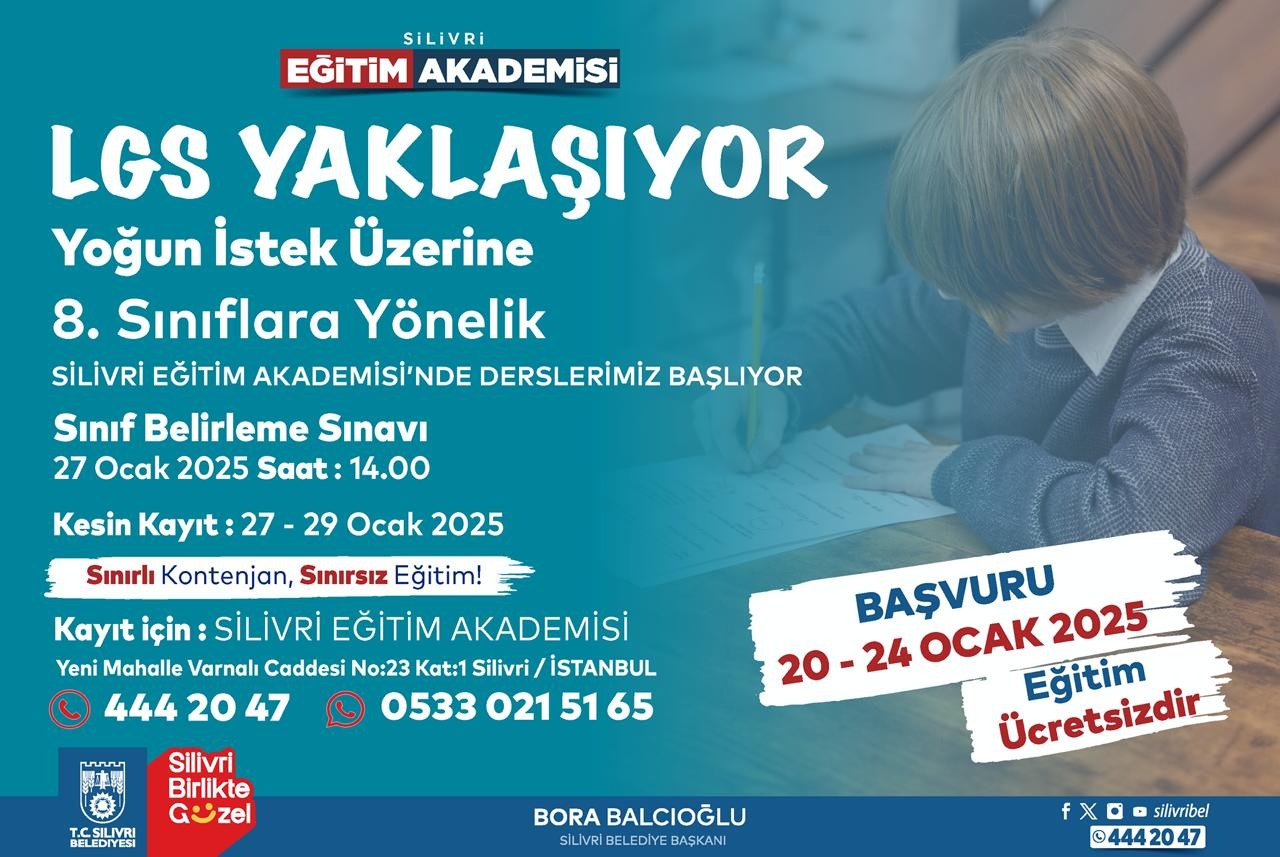 Silivri Belediyesi Eğitim Akademisi'nde Ücretsiz LGS Dersleri Başlıyor