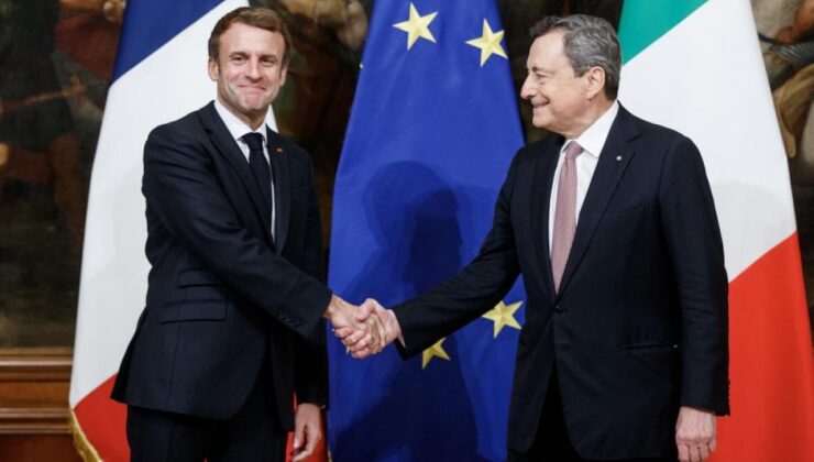 Emmanuel Macron,  İtalya Başbakanı Draghi ile görüştü