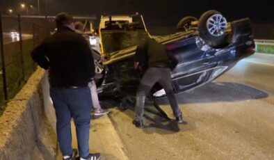 Kartal’da otomobil takla attı: 1 yaralı 