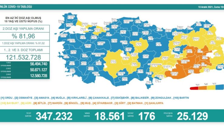 10 Aralık Türkiye’de koronavirüs tablosu