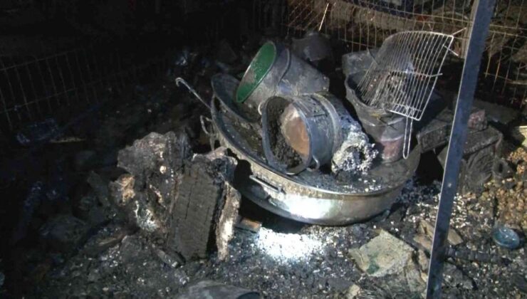 Ankara’da sokak hayvanlarına ait barınak alev alev yandı