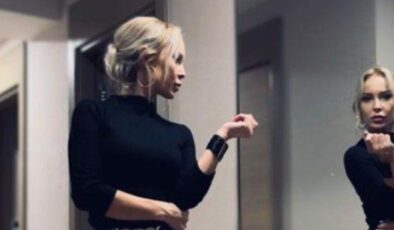 Ayşegül Yıldız, derin yırtmaçlı eteğiyle poz verdi