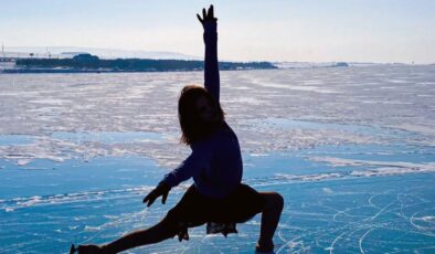 Çıldır Gölü’nde buz pateni yapan milli sporcu İklim: En büyük hayalimdi