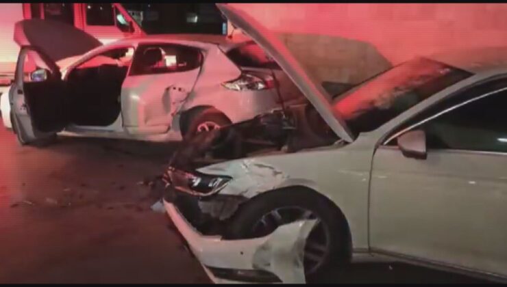 İzmir’de lastik kontrolü için duran araca otomobil çarptı: 2 yaralı