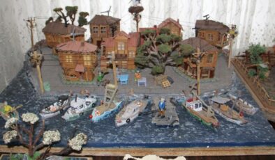 Sinop’ta görevli polis, atık malzemelerden ‘diorama’lar yaparak çevre sorunlarını anlatıyor