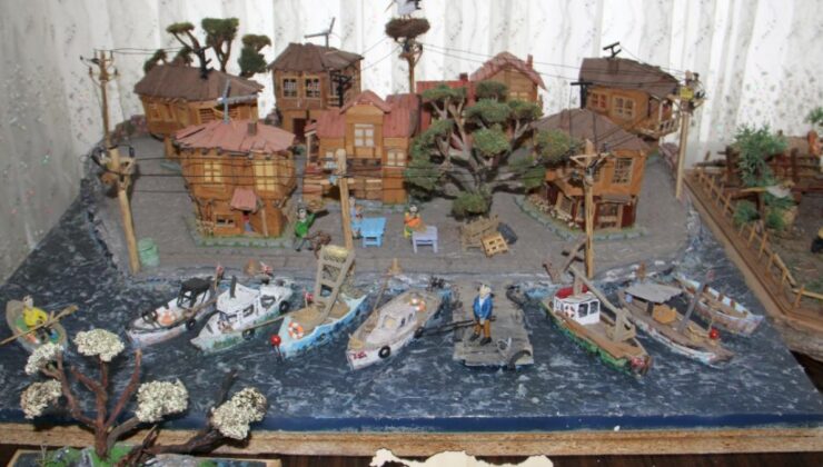 Sinop’ta görevli polis, atık malzemelerden ‘diorama’lar yaparak çevre sorunlarını anlatıyor