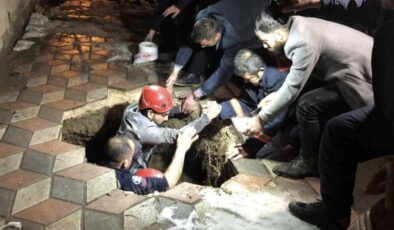 Elazığ’da evine giderken bir anda kendini yeraltında buldu