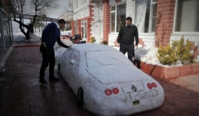 Elazığ’da, kardan arabasına 200 bin lira değer biçti