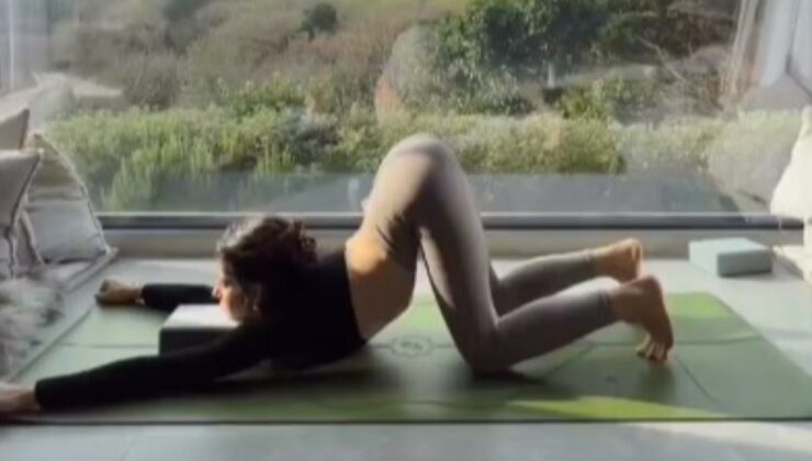 Elvin Levinler yoga yaptığı anları paylaştı