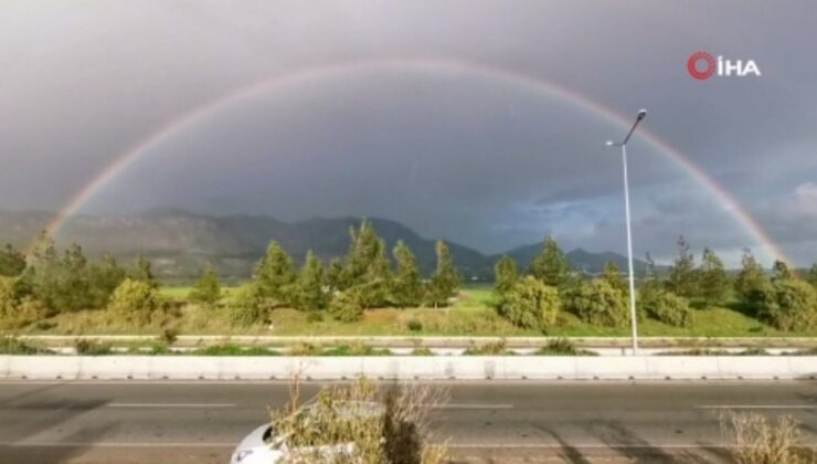 KKTC’de yağmur sonrası gökkuşağı