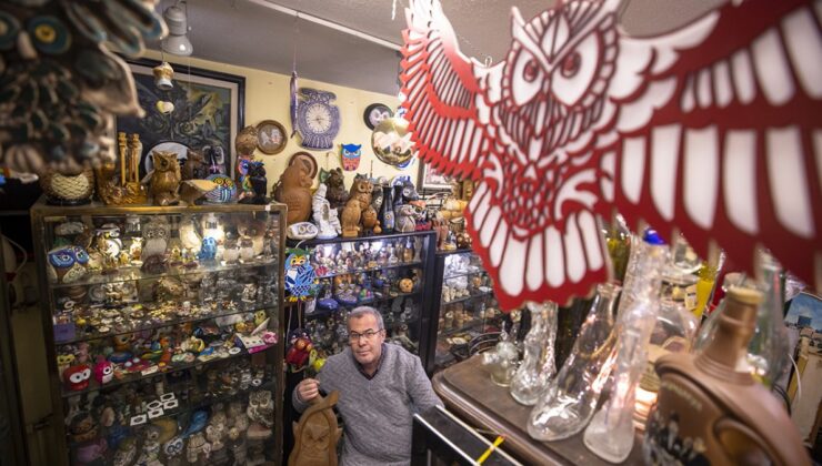 Koleksiyoner Ahmet Çomak, 45 yılda onlarca baykuş firügü topladı