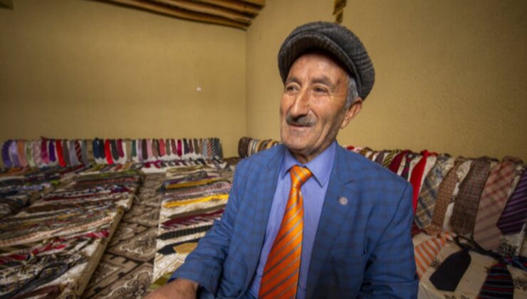 Van’da 63 yıldır tutkunu olduğu kravatları evinde sergiliyor
