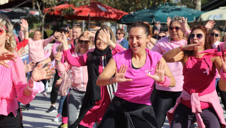 Kadınlar spor yaparak meme kanserine meydan okudu!