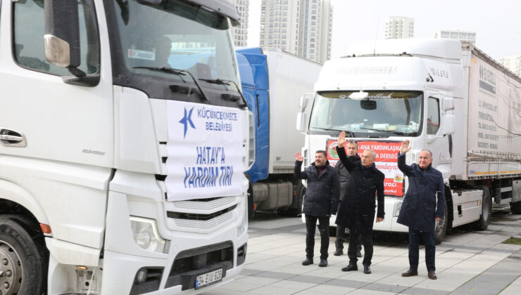 <strong>Yardım Tırları Küçükçekmece’den Afet Bölgesine  Doğru Yola Çıktı </strong>