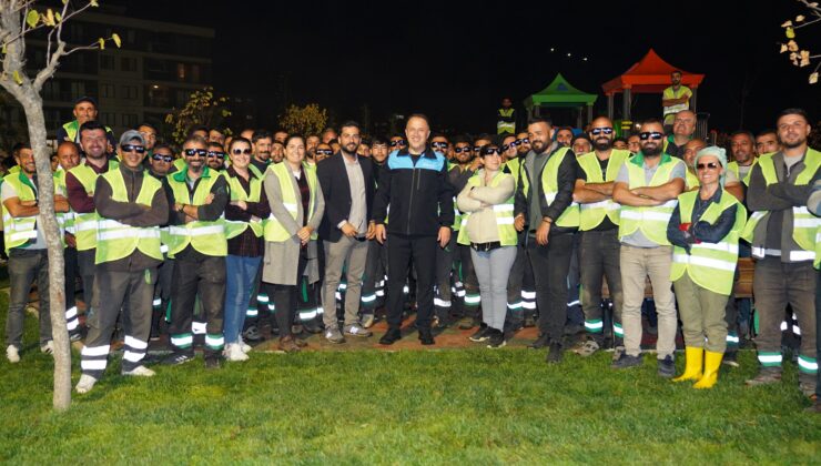 5 dönümlük park 47 saatte tamamlandı